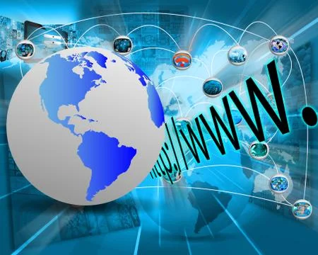 Earth and http 库存插图