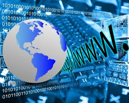 Earth and http 库存插图