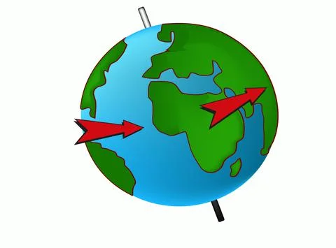 Earth and its direction of motion Stock Illustration