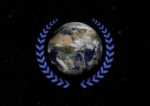 Earth and Laurel Stock Illustration