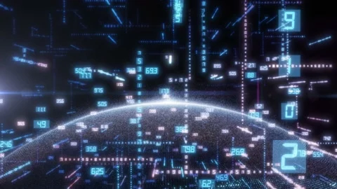 Earth and luminous elements with numbers Video stock 170830612
