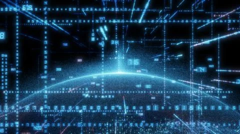 Earth and luminous elements with numbers Stock Illustration