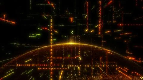 Earth and luminous elements with numbers 库存插图