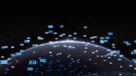 Earth and luminous elements with numbers Stock Illustration