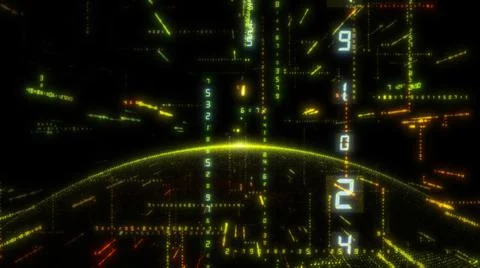 Earth and luminous elements with numbers Stock Illustration