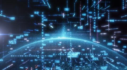 Earth and luminous elements with numbers Stock Illustration