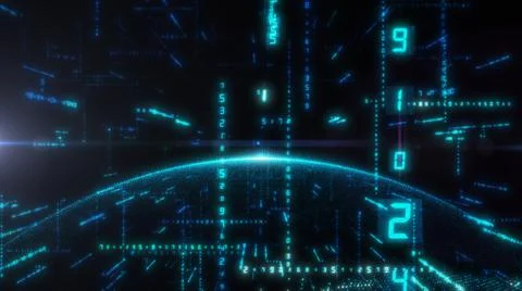 Earth and luminous elements with numbers 库存插图