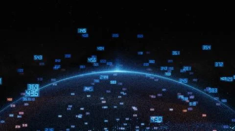 Earth and luminous elements with numbers Stock Illustration
