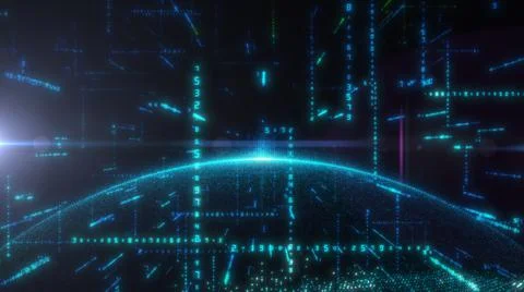 Earth and luminous elements with numbers Stock Illustration