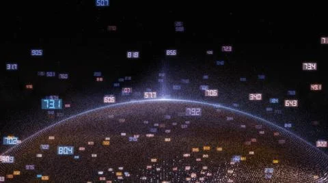 Earth and luminous elements with numbers Stock Illustration