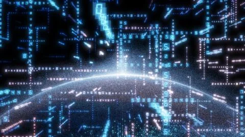 Earth and luminous elements with numbers Stock Illustration