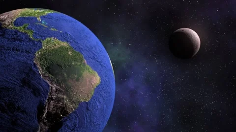 The Earth And Moon Animation Outer Space, Futuristic Science 스톡 동영상 283448486