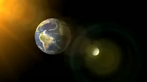 Earth and moon Stock Footage 11018150