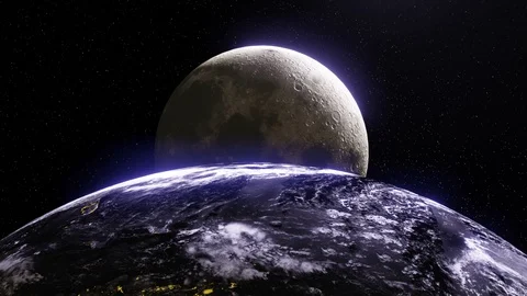Earth and Moon 库存影片 97956398