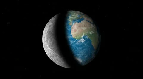 Earth and moon forever changing Stock Footage 10567671