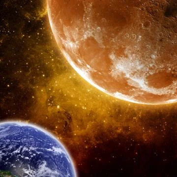 Earth and moon Stock Illustration