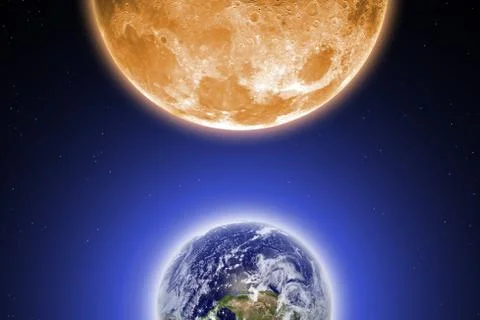 Earth and moon Stock Illustration