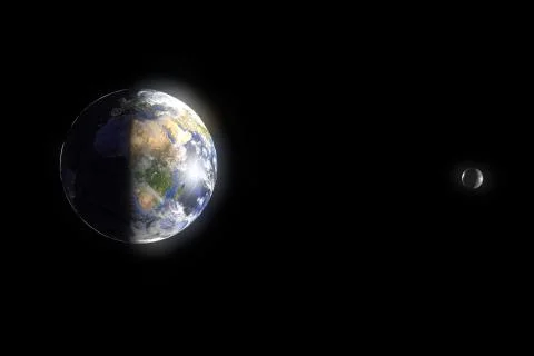 Earth and moon Stock Illustration