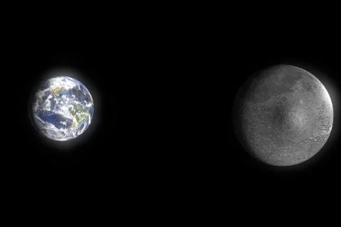 Earth and moon  Stock Illustration