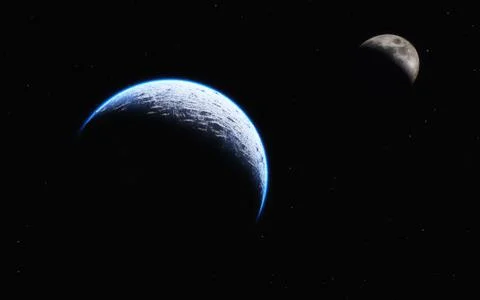 Earth and moon Stock Illustration