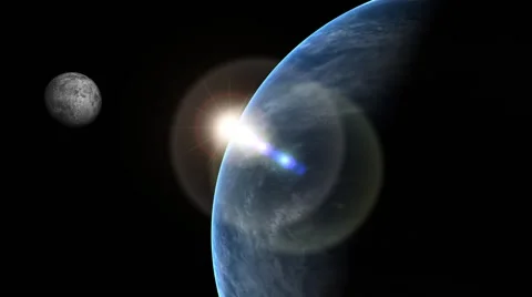Earth and Moon rotation Stock Footage 45590751
