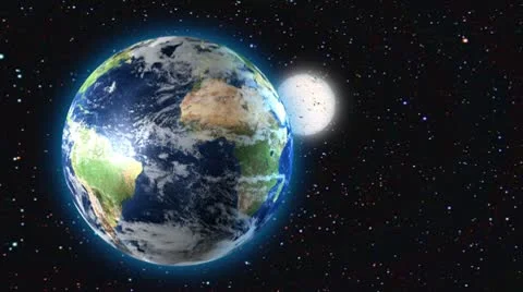 Earth and Moon in space Vídeos de archivo 8952859