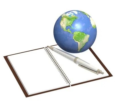 Earth and notebook Stock Illustration