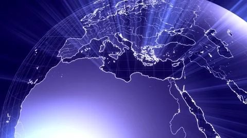 Earth and outer space, rays of light - 3D 4k animation Stock Footage 159985087