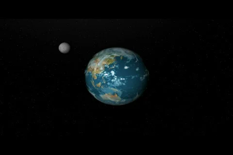 Earth and planet orbiting Stock Footage 562546