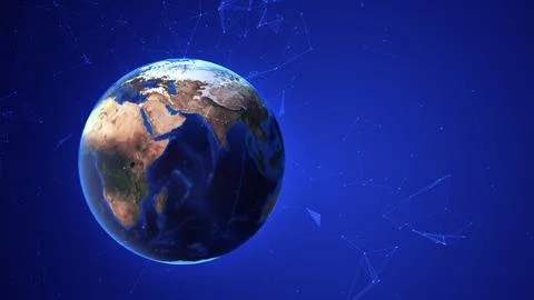 Earth and Plexus technology, engineering, and communications concept Stock Illustration