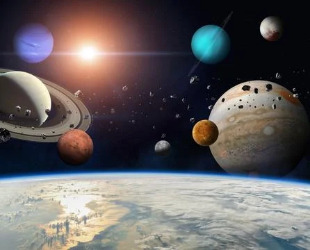 Earth and Solar system planets. Stock Photos