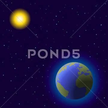 Earth and sun Stock Illustration