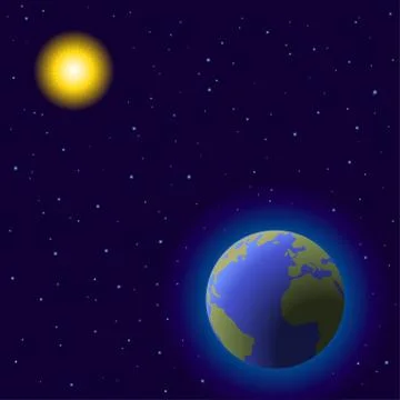 Earth and sun Stock Illustration