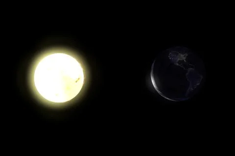Earth and sun  Stock Illustration