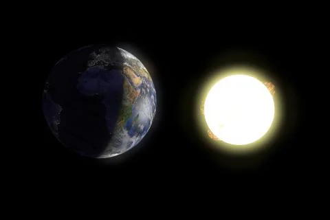 Earth and sun Stock Illustration