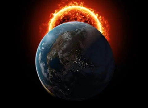 Earth And Sun Stock Illustration