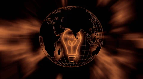 The earth and a warm light bulb Stock Footage 49671027