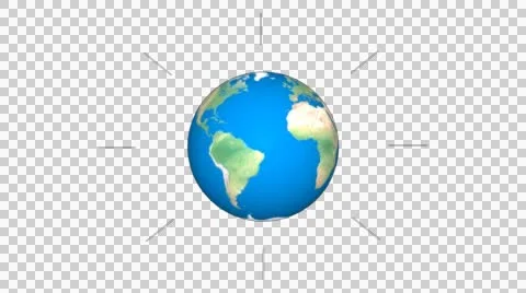 Earth animation alpha Stock Footage 41543834