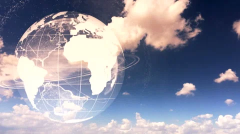 Earth animation Cloud background 4 Stock Footage 47444426