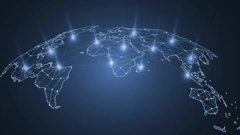 Earth Animation With Lines Composing Continents And Regions Stock Footage 171887631