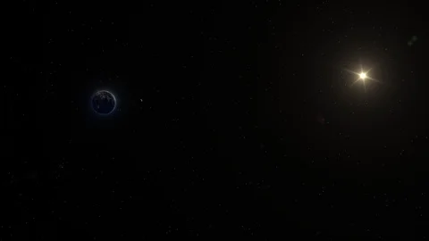 Earth Approach from Outer Space with Sun in background Video stock 120186698