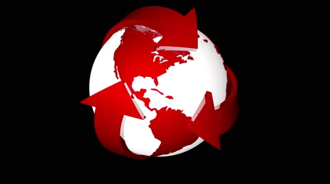 Earth with Arrows Animation Stock Footage 47489434