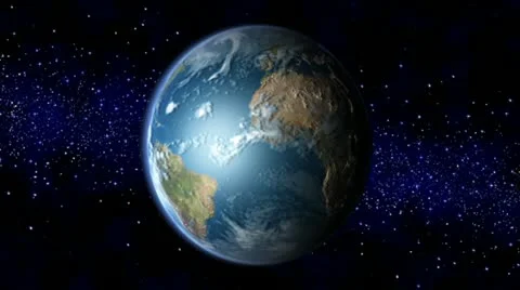 Earth on a background of outer space Stock Footage 10889373