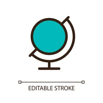 Earth ball globe pixel perfect RGB color ui icon Stock Illustration