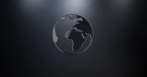 Earth Black 3d Icon Stock Footage 69981464