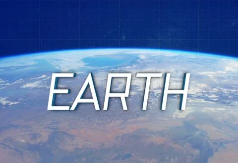 Earth on blue background poster Stock Illustration