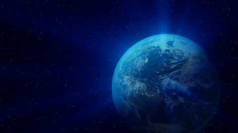 Earth with blue flare. HD. Stock Footage
