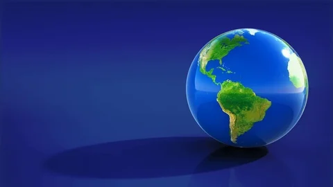 Earth on blue Stock Footage 75451294