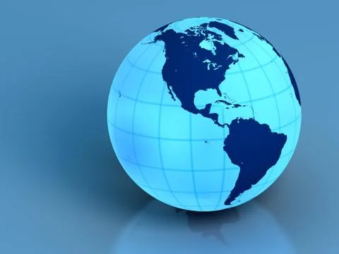 Earth on blue Stock Illustration