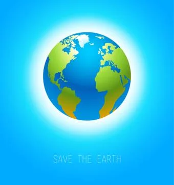 Earth on blue Stock Illustration